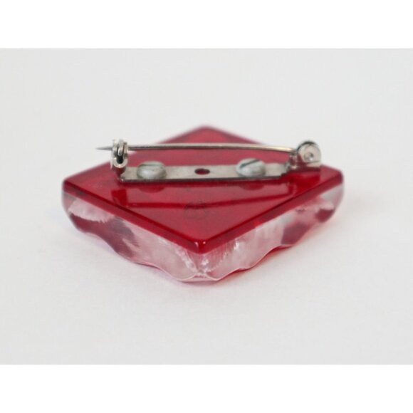 Vintage Lucite Flower Brooch 1970's - Picture 2 of 4
